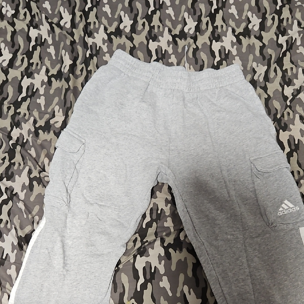 Adidas Kids Light Gray Cargo Joggers